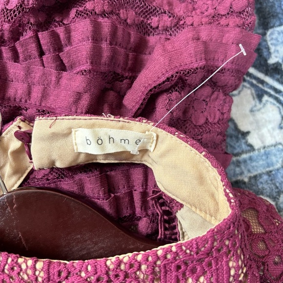 NWOT Bohme Sleeveless Lace Midi Dress In Burgundy Women’s Sz Small Wedding Guest - Picture 7 of 9